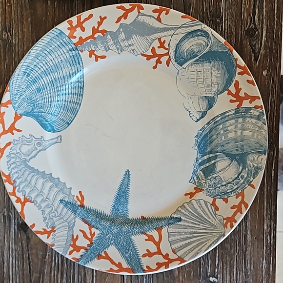 Set of 6 ~ 222 Fifth Coastal Living "Grenada" 11 Inch Dinner Plates - Picture 4 of 11